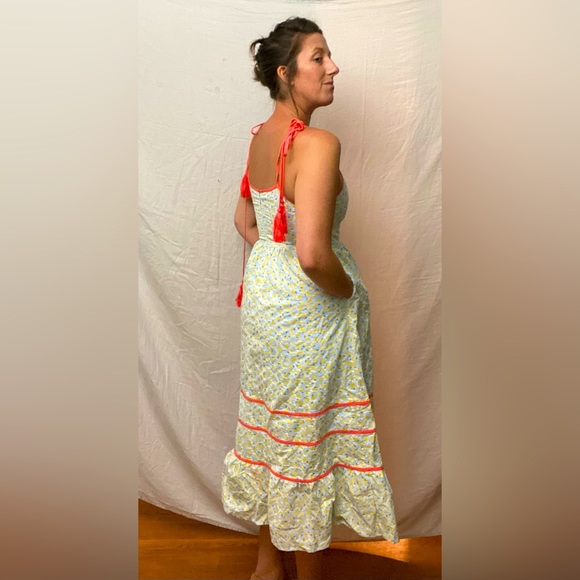 Just Me gingham tiered dress size M floral print - Picture 3 of 3